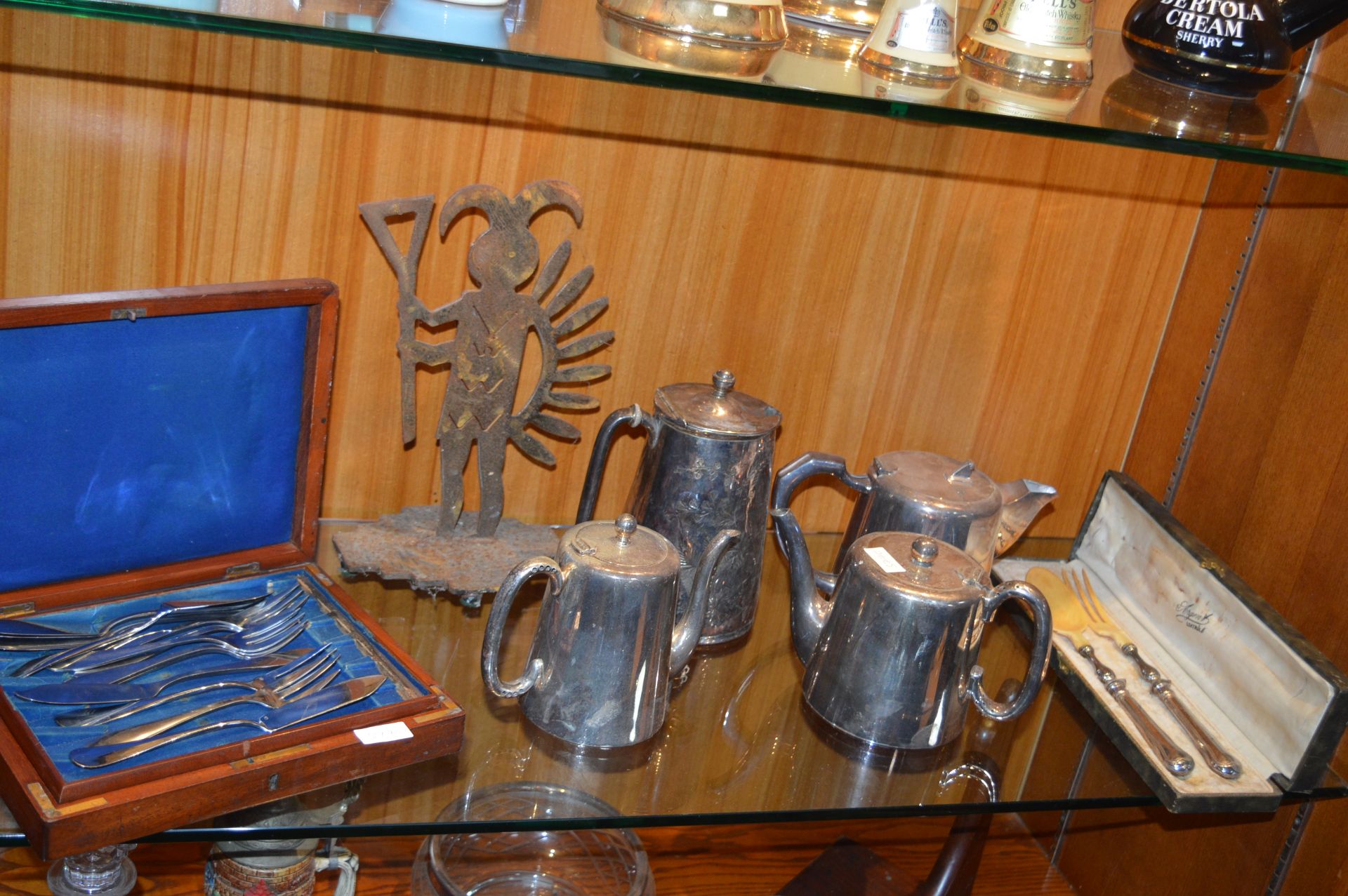 Collection of Metal Teapots, Cutlery, etc.