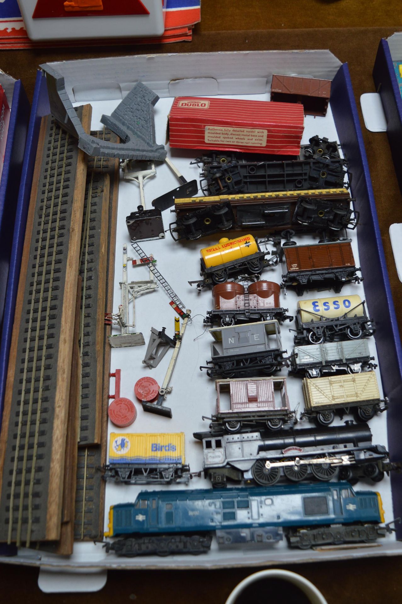 Box of Triang & Hornby Model Trains, Track, etc.