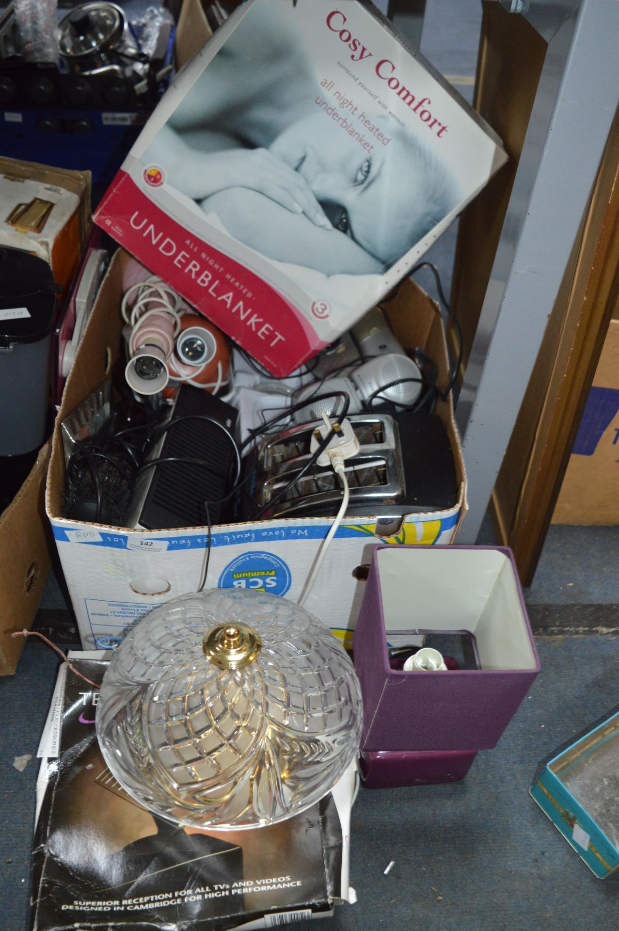 Box Containing Household Electricals, Toasters, La