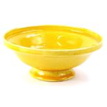 A Moorcroft Sunray pattern pedestal bowl or tazza, decorated with a plain mottled glaze, impressed