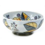 A Moorcroft Bramble pattern bowl, designed by Sally Tuffin, with the paintress Beverley Wilkes, 2nd,