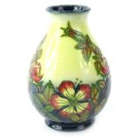 A Moorcroft Sweet Briar pattern trial vase, designed by Rachel Bishop, with tube lining by Julie