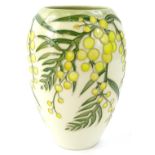 A Moorcroft Mimosa pattern vase, designed by Sally Tuffin, with tube lining by Catherine Keeling and