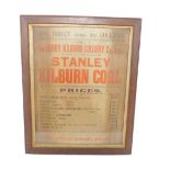 A Derby Kilburn Colliery Company Limited price's list, early 20thC, Stanley Kilburn Coal, Buy Direct