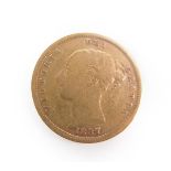 A Queen Victoria young head gold half sovereign, 1887, 4.0g.