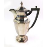 A Walker & Hall silver plated coffee jug, of octagonal baluster form, 2 pint, W14596, impressed