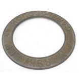 A cast brass steam or traction engine roundel, stamped Marshalls Gainsborough, 55cm dia.