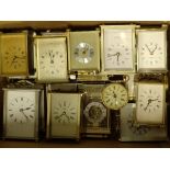 A quantity of brass and brass effect carriage timepieces, to include Metamec etc.Provenance: This