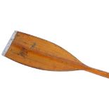 A Klepper double ended oar, with chrome plated mount, 221cm L.