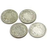 Four silver half crowns, 1924, 1925, 1930 and 1932.