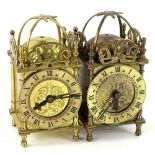 Two electric brass lantern type timepieces, both by Smiths etc., (AF), 15cm H.Provenance: This