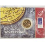 A 2000 Royal Mint full gold sovereign, in original packaging, unopened.