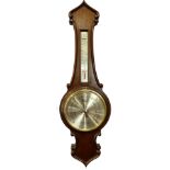 A mahogany wheel shaped barometer by Committi of London, with silver dial etc., 71cm L.