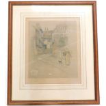 Cecil Aldin. Inn at Chaddesley Corbett, artist signed coloured print with blind stamp, 39cm x 44cm.