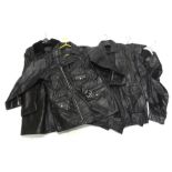 Various gentleman's black leather jackets etc.