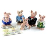 A set of five Wade Natwest pigs, ranging from baby through to grandad, sold with original Natwest '