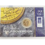 A 2000 Royal Mint gold half sovereign, in original packaging, unopened.