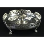 A late Victorian silver candle stand, with a pierced border and central sconce, Birmingham 1900, 2¾