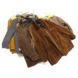 Five gentleman's leather sheepskin coats, and a suit jacket etc.