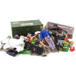 Miscellaneous toys, to include Action Man, a plastic revolver, etc.