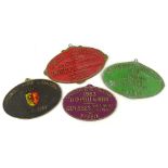 A collection of metal plaques, mainly French, relating to show jumping or equestrian events. (4)