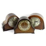 Three Westminster chime mantel clocks, to include two in walnut cases etc.Provenance: This timepiece
