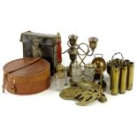 A collection of items, to include trenchart shells, a pair of trenchart small Gothic style