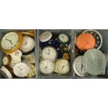A large quantity of modern battery operated wall clocks. (3 boxes)Provenance: This timepiece