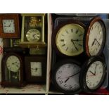 Various mainly battery operated mantel and wall clocks, to include Rapport, William Widdop etc. (2