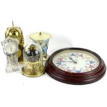 Various clocks, to include a reproduction RAF clock, lantern clock, two anniversary clocks and an