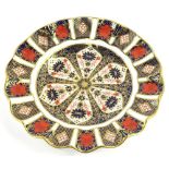 A Royal Crown Derby 1128 pattern imari dish, with a wavey border, 22cm dia.