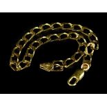 A bracelet, of elongated box links, yellow metal, marked 9kt, 22cm long overall, 6.5g.