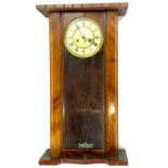 A Vienna type wall clock, in a walnut case with enamel type dial and Roman numerals, 70cm L.