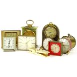 Various miniature carriage type clocks, travelling clocks etc. (9)