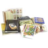 Miscellaneous ephemera etc., to include cigarette cards, modern postcards, book on taxidermy,
