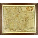 After Robert Morden. Map of Essex in colours, 33cm x 41cm.
