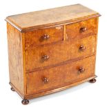 A 19thC apprentice piece bird's eye maple bowfront chest, of two short and two long drawers, on