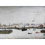 •Laurence Stephen Lowry (1887-1976). The Harbour, artist's signed print, JLC Fine Art Guild blind