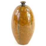 An early 20thC French studio ceramic vase by Henri Gandais, of bullet shape, with segmented