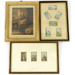 A collection of 19thC Baxter type prints, each around postage stamp size, depicting maidens etc.,