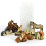 Miscellaneous Border Fine Arts and Country Artists figurines, to include wood mice in leaves, donkey