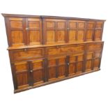 A late 19th/early 20thC mahogany solicitors cabinet, the top with three pairs of panelled doors, the