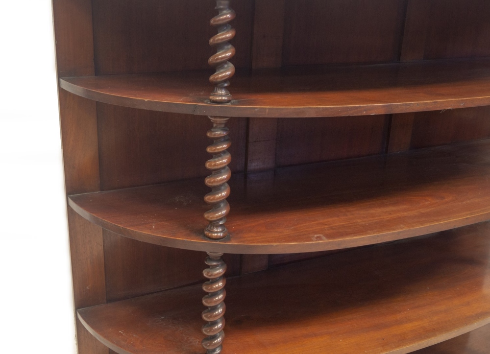 A Victorian four tier demi-lune whatnot, with barleytwist supports and bun feet. - Image 3 of 4