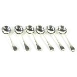 A set of six George V silver soup spoons, Sheffield 1924, 8¾oz.