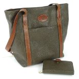 A Mulberry crossgrain leather shoulder bag, with matching purse.