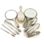 Miscellaneous dressing table items, to include brushes, mirrors etc.