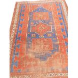 A Persian runner, with a multicolour stripe design, one wide and two narrow borders, 290cm x 90cm.