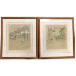 Cecil Aldin. The Angel Inn and another, artist signed coloured prints with blind stamp, a pair, 42cm