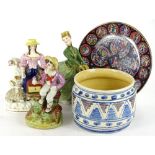 Miscellaneous porcelain, to include a Royal Doulton figurine Grace, two 19thC Staffordshire figures,