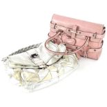 A Miu Miu leather shoulder bag, in silver, and a Luella bag in pink, both with dustbags.